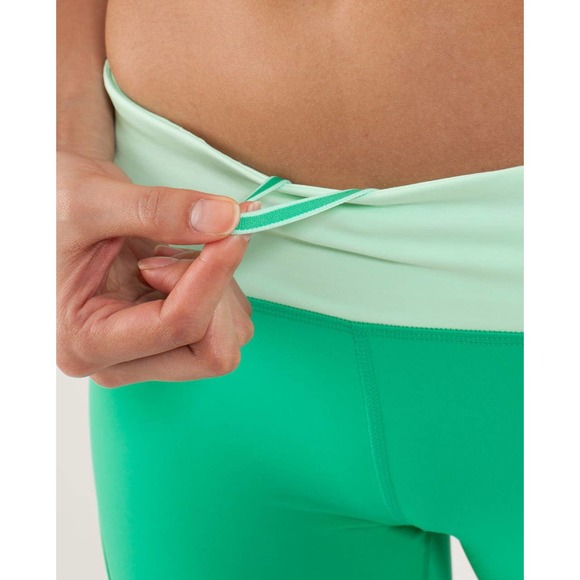 Lululemon Run Pace Crop Leggings 4 Very Green Fresh Teal Mid Rise Capri - Picture 8 of 15